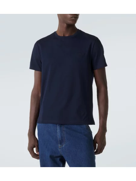 Tricou Prada din jerseu albastru