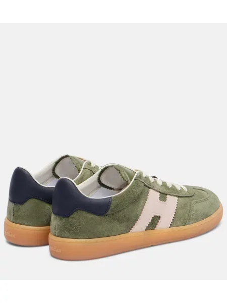 Sneakerși Hogan din piele de căprioară verde