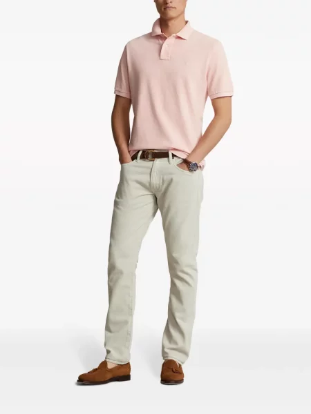 Prugasta polo majica Polo Ralph Lauren puplin s printom zelena