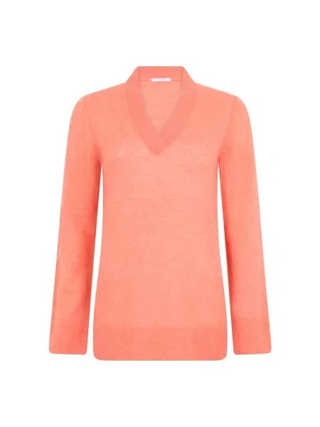 Sweter Malo z dekoltem w serek czerwony