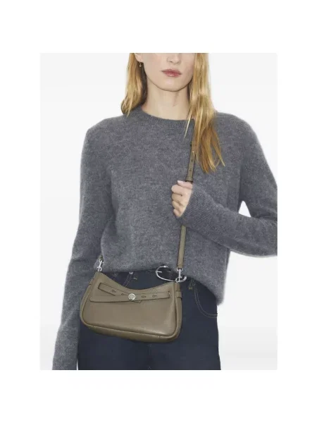 Top Tory Burch skórzany szary