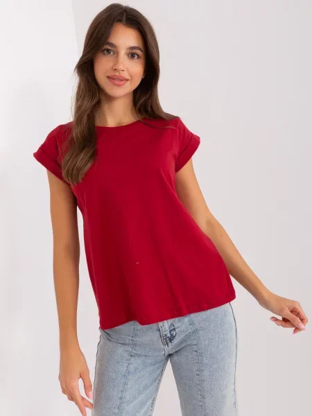 Tricou Fashionhunters bordo