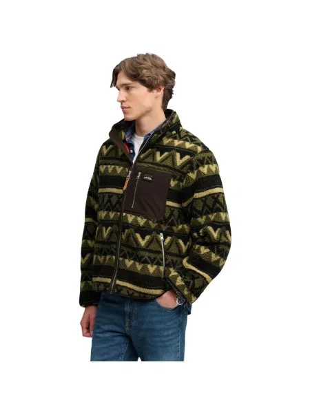 Fleecová mikina Superdry zelená