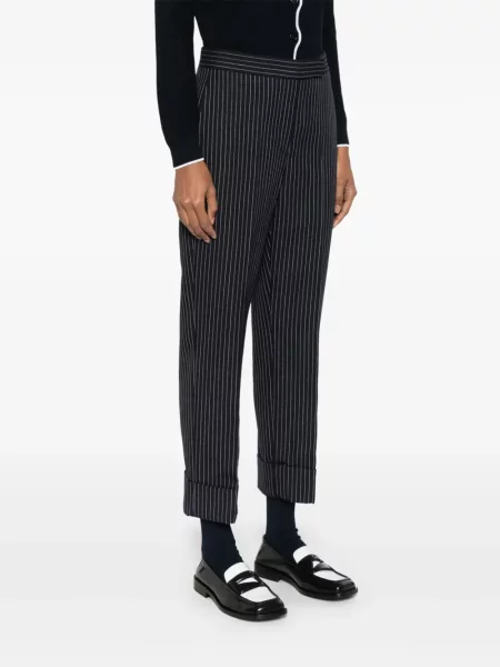 Pantaloni Thom Browne cu dungi albastru