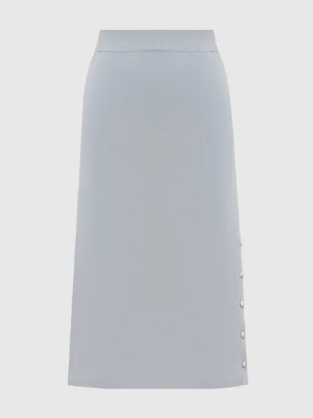 Спідниця міді з вовни Jil Sander блакитна