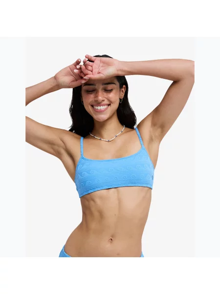 Top de costum de baie ROXY Paradise Wave Bralette silver lake blue make a splash albastru