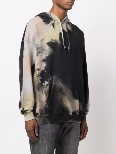 Kravata Diesel s printom tie-dye veze crna
