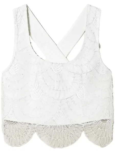 Top Twinset din crep alb