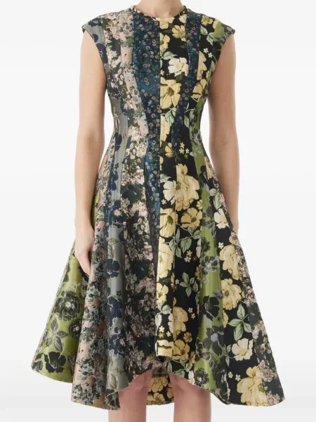 Rochie midi Jason Wu Collection cu model floral din jacard negru