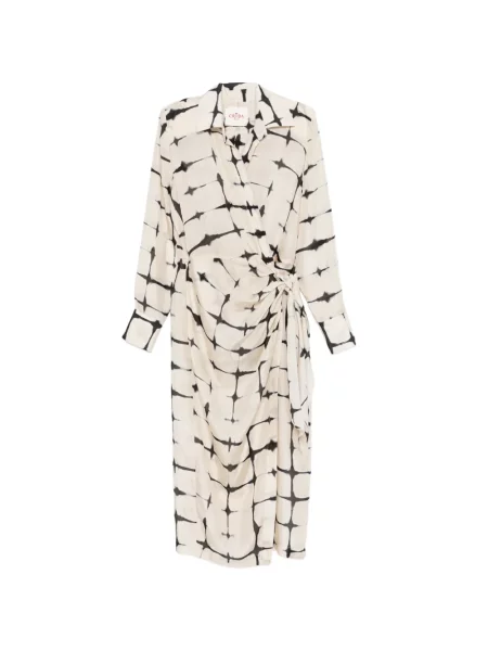 Копринена рокля Crida с tie-dye ефект връзки