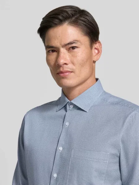 Koszula biznesowa o kroju regular fit z czystej bawełny model New Kent' Seidensticker zielona