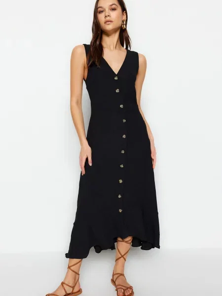 Sukienka midi Trendyol czarna