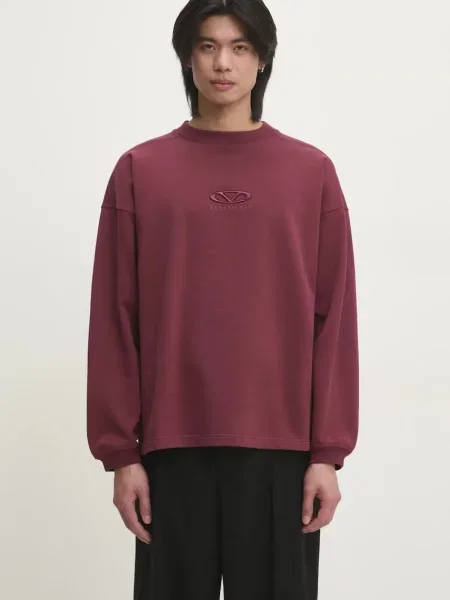 Кофта VETEMENTS Oval Logo Cropped Boxy однотонна бордовий