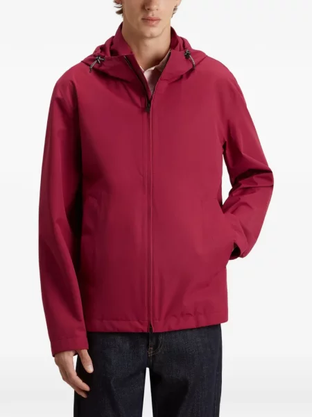 Jachetă cu glugă Woolrich cu glugă roșu