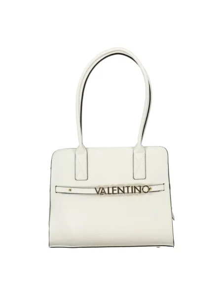 Lniana torebka Valentino By Mario Valentino biała