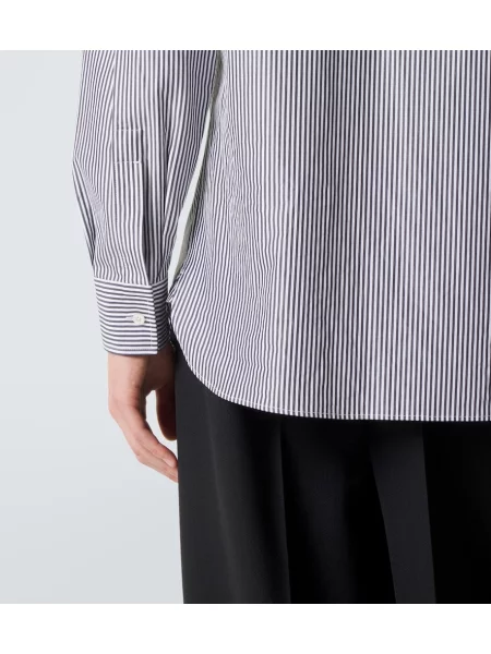 Srajca Tom Ford s črtami poplin črna