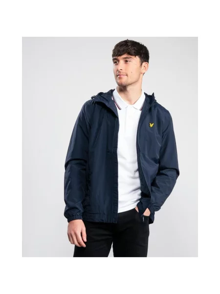 Kurtka z kapturem Lyle & Scott niebieska