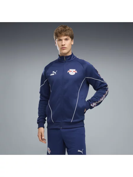 PUMA MÄ™ska kurtka przedmeczowa RB Leipzig KING z zamkiem OdzieÅ¼ S niebieski