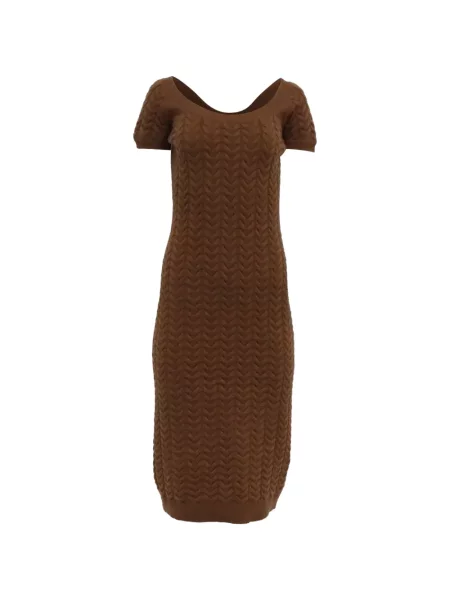 Rochie midi Max Mara tricotate până la genunchi de costum maro