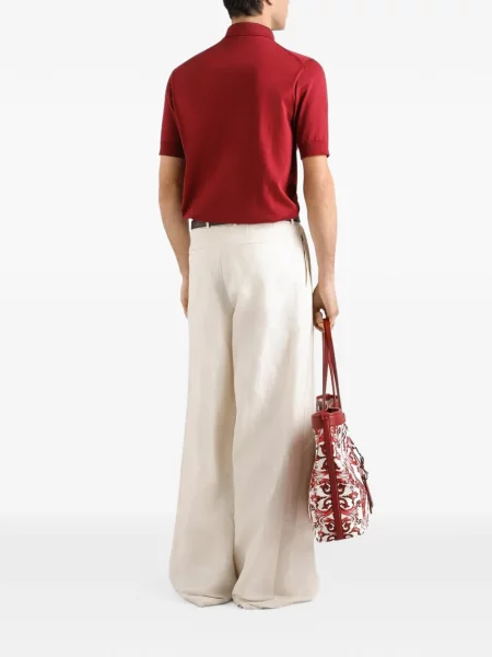 Μεταξωτό polo Dolce & Gabbana μαύρο