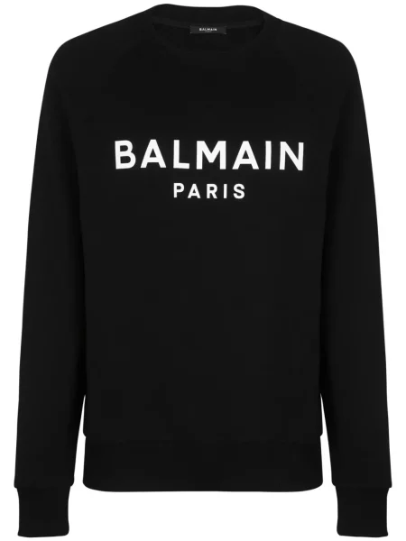 Hanorac Balmain cu imagine negru