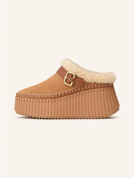 Chloé Plateau Pantofle Nama pottery brown hnědé