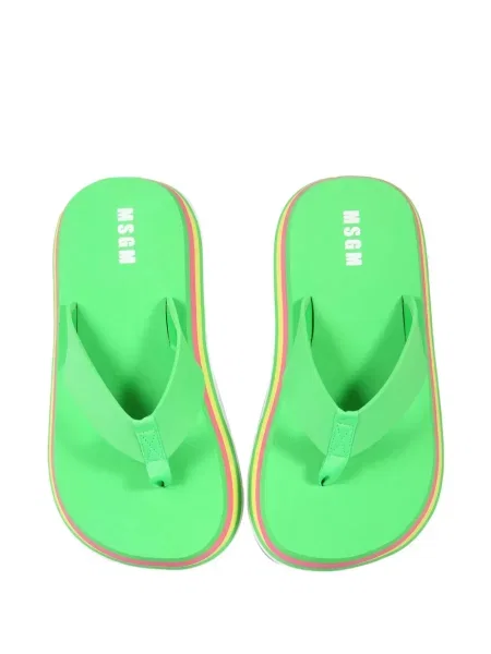 Papuci Msgm cu dungi verde