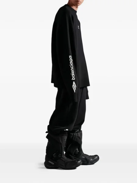 Hanorac Balenciaga cu imagine negru