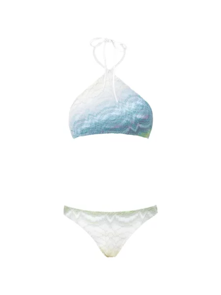Bikini Missoni cu legături alb