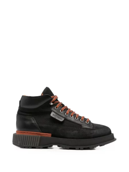 Botine Buttero din piele cu autograf negru