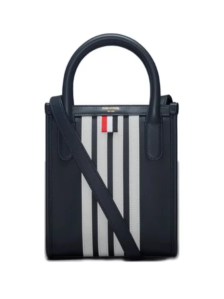 Geantă Thom Browne cu dungi albastru
