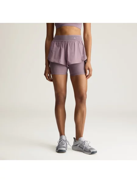 Tréninkové šortky adidas by Stella McCartney 2 v 1 fialové