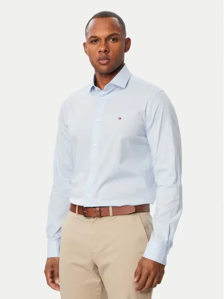 Tommy Hilfiger košulja za muškarce s pamukom plava