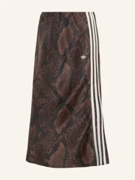Adidas Originals Saténová Sukně Snake Print tmavě bílá hnědá