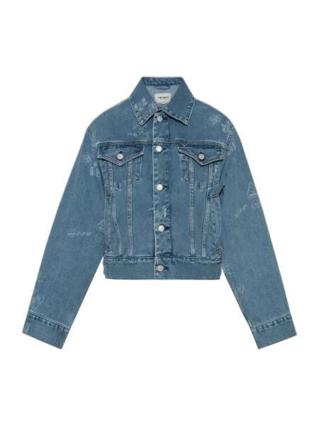 Carhartt WIP kurtka jeansowa Stamp Jacket przejściowa niebieski