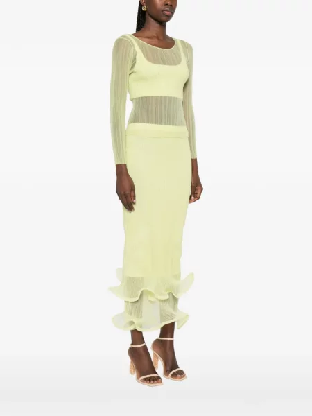 Top Simkhai transparente lung verde