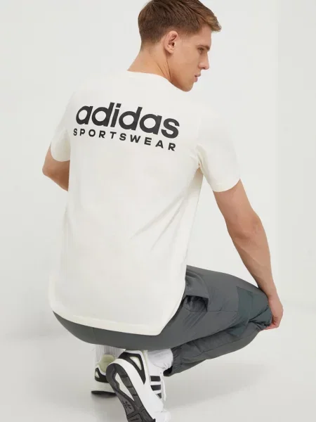 Тениска adidas 0 с принт бежово