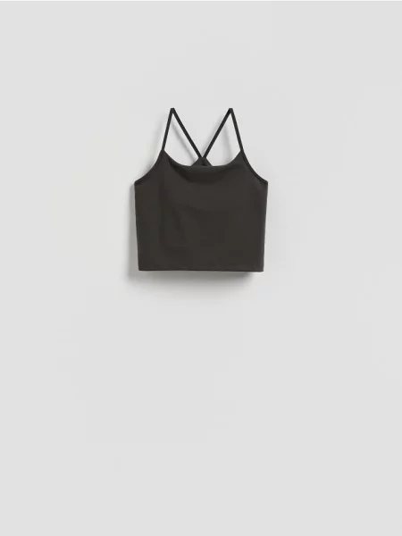 Reserved Top sport negru-antracit negru