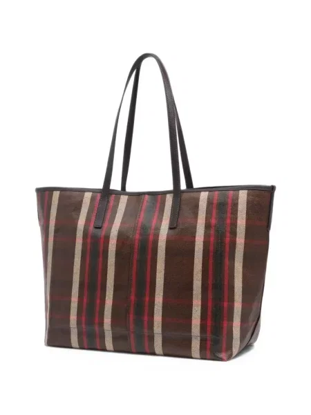 Καρό τσάντα shopper Bimba Y Lola καφέ