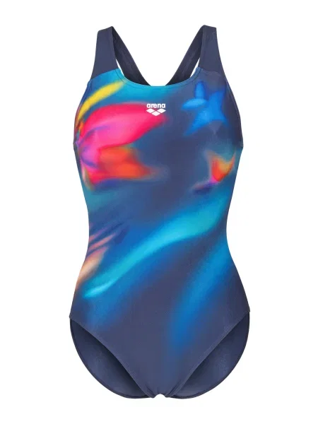 ARENA Costum de baie întreg Print Control Pro Back / azur / portocaliu / roz albastru