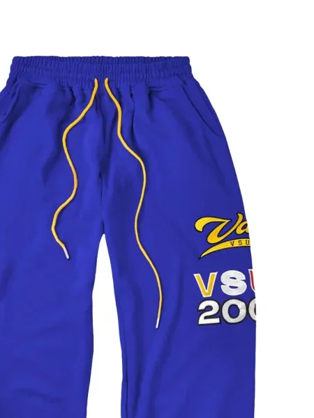 Pantaloni Vale cu imagine alergare cu cordon albastru