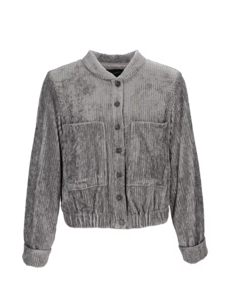 Geacă Emporio Armani de catifea cord gri