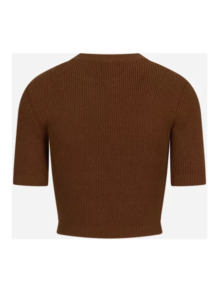 Dzianinowy sweter Elisabetta Franchi brązowy