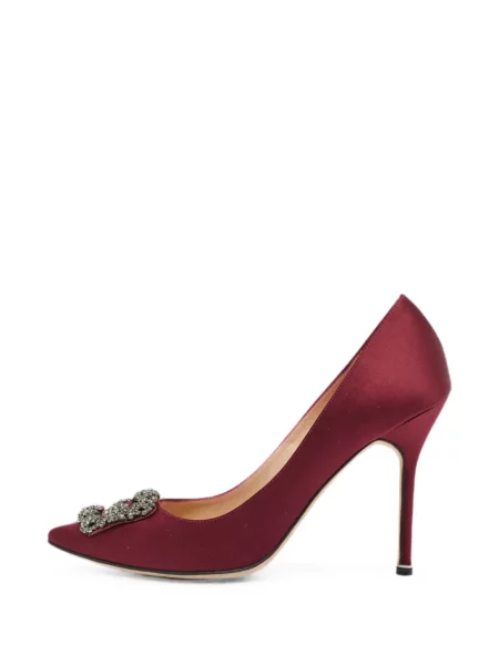 Pantofi cu toc Manolo Blahnik cu cataramă roșu