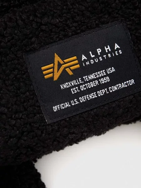 Alpha Industries czapka z grubej dzianiny czarny