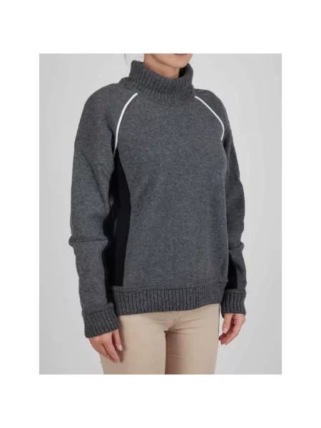 Sweter z golfem Kiton do golfa szary