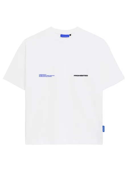 Prohibited Tricou Abstract albastru cobalt / negru alb