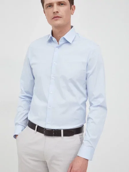 Calvin Klein Košeľa Poplin modrá