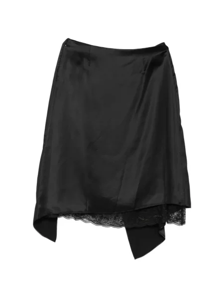 Fustă Acne Studios din dantelă drapată negru