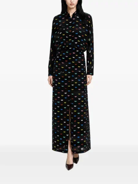 Lung rochie midi Fiorucci cu imagine negru